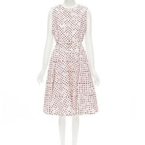 Oscar de la Renta Polka Dot Sleeveless Dress